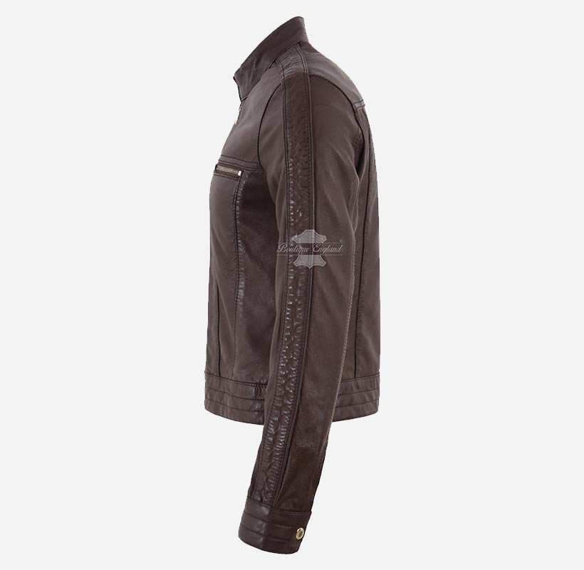 ELSPETH Women Brown Leather Biker Fashion Leather Jacket
