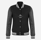 SHERIE Women Varsity Jacket Leather Sleeves Bomber Jacket