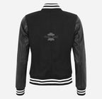 SHERIE Women Varsity Jacket Leather Sleeves Bomber Jacket