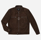 KAEL Men's Roasted Brown Classic Collared Suede Jacket
