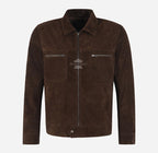 KAEL Men's Roasted Brown Classic Collared Suede Jacket