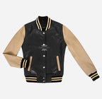 AUBURN Women Varsity Jacket Leather Baseball Bomber
