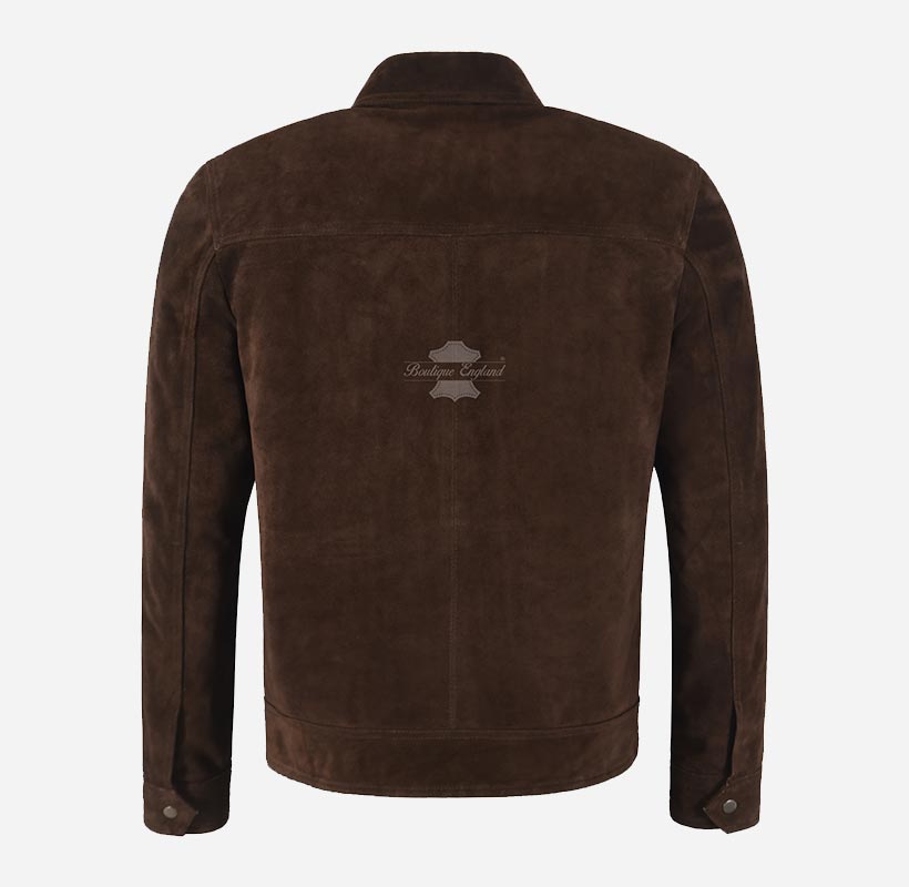 KAEL Men's Roasted Brown Classic Collared Suede Jacket