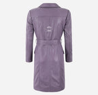 EDITH Women’s Leather Trench Coat Long Belted