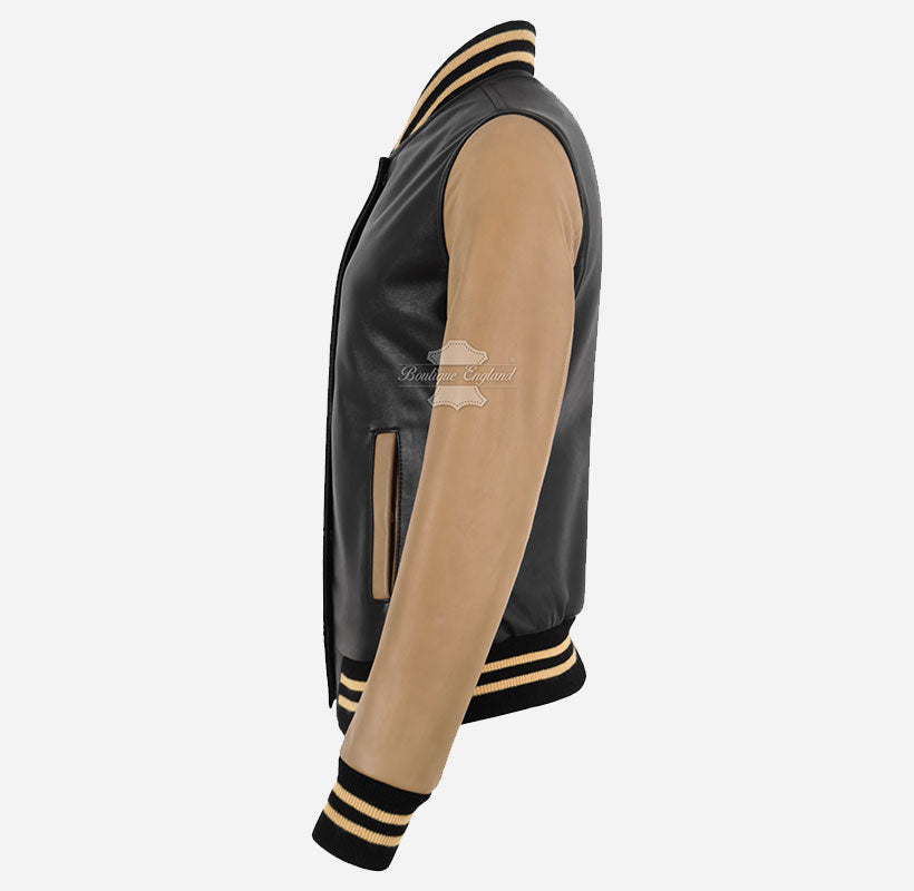 AUBURN Women Varsity Jacket Leather Baseball Bomber