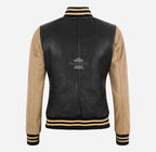 AUBURN Women Varsity Jacket Leather Baseball Bomber