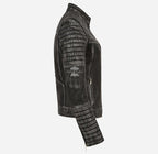 SPEEDSTER Women's Leather Racer Jacket Vintage Waxed
