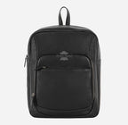 Unisex Black Leather Backpack Laptop Shoulder Bag