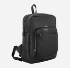 Unisex Black Leather Backpack Laptop Shoulder Bag