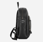 Unisex Black Leather Backpack Laptop Shoulder Bag