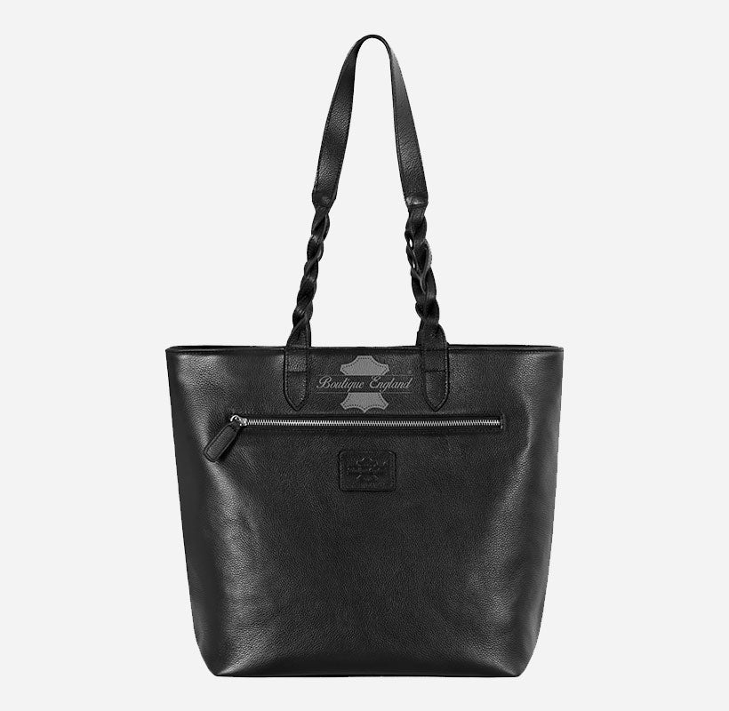 Women Union Flag Leather Bucket Bag Large Handbag