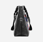 Women Union Flag Leather Bucket Bag Large Handbag