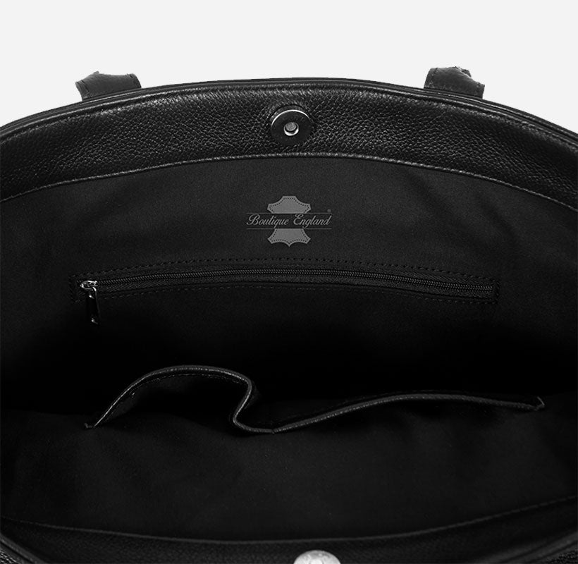 Women Union Flag Leather Bucket Bag Large Handbag