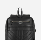 Unisex Black Leather Backpack Laptop Shoulder Bag