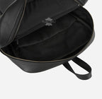 Unisex Black Leather Backpack Laptop Shoulder Bag