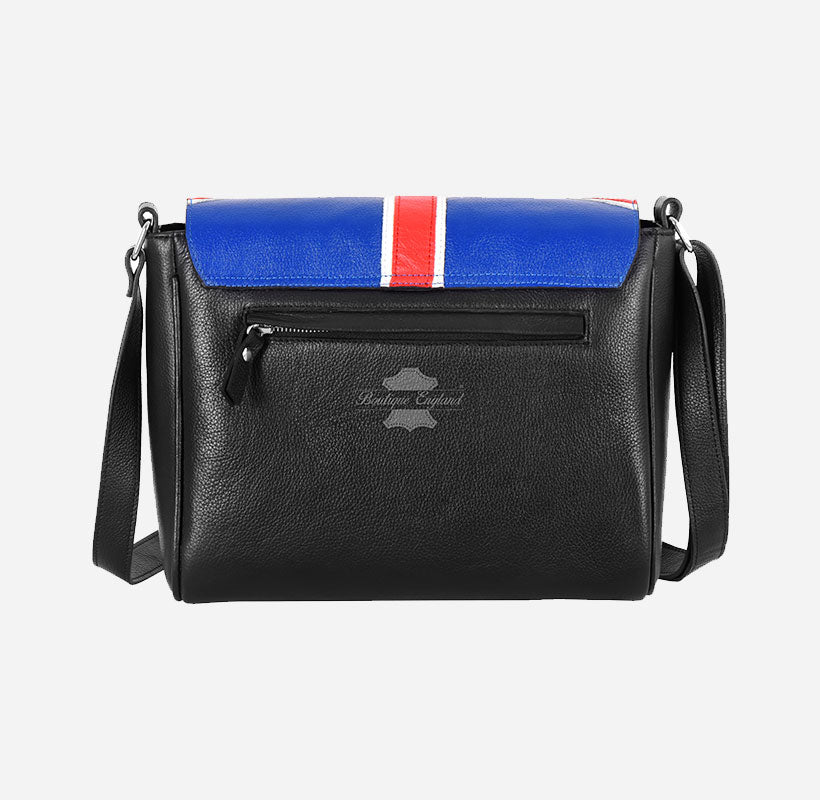 Union Flag Leather Crossbody Bag Women Shoulder Travel Bag