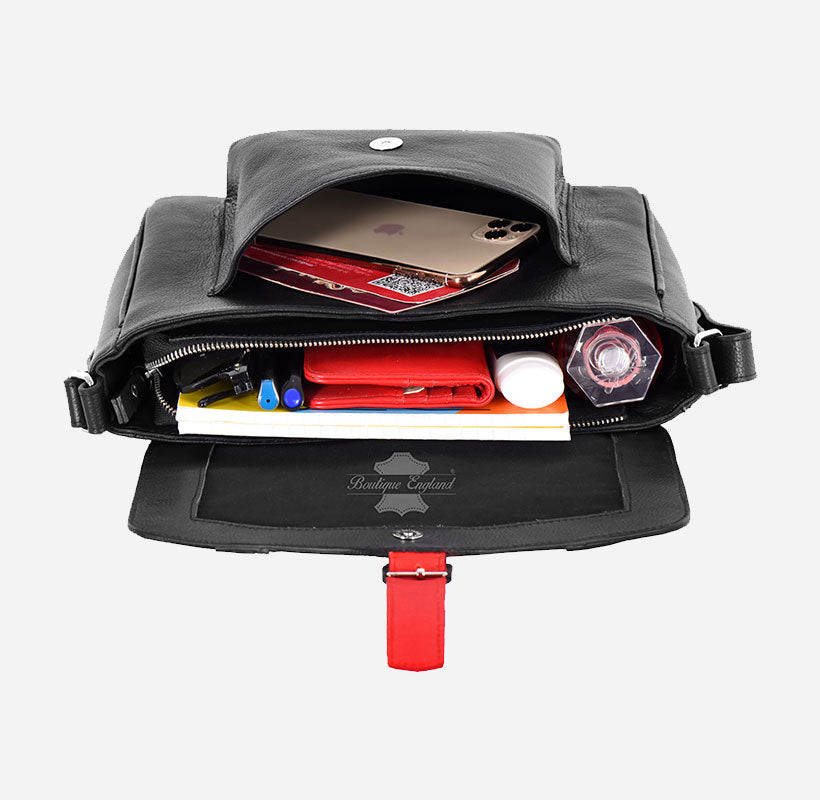 Union Flag Leather Crossbody Bag Women Shoulder Travel Bag