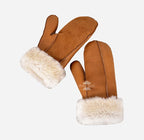 B3 Sheepskin Mitten Gloves Thick Real Shearling Leather Winter Gloves