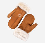 B3 Sheepskin Mitten Gloves Thick Real Shearling Leather Winter Gloves