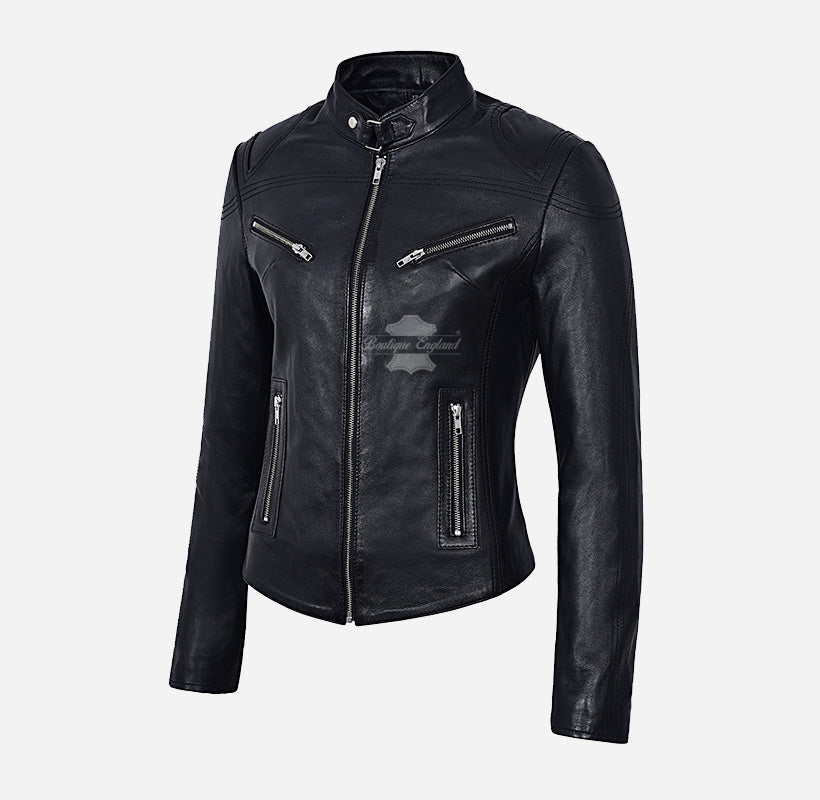 SPEED Women's Leather Racer Jacket