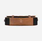 Black Canvas Messenger Bag with Leather Detailing Laptop-Friendly Work Satchel