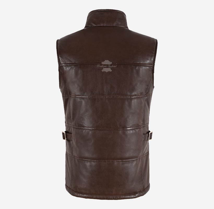 AVERY WOMEN'S QUILTED LEATHER GILET Sleeveless Jacket Waistcoat