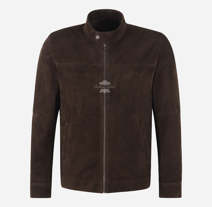 KREED Men’s Racer Style Premium Goat Suede Jacket