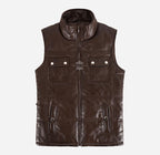 AVERY WOMEN'S QUILTED LEATHER GILET Sleeveless Jacket Waistcoat