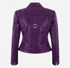 LYNLEE Women’s Button Up Collared Leather Jacket