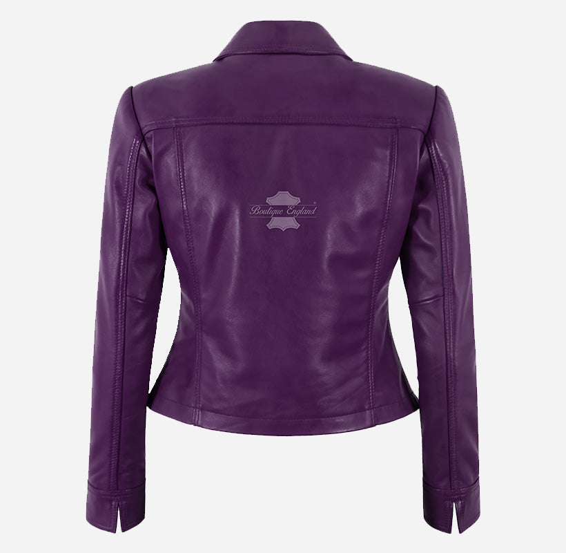 LYNLEE Women’s Button Up Collared Leather Jacket