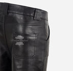 Women's High Waist Wide Leg Leather Pants in Black