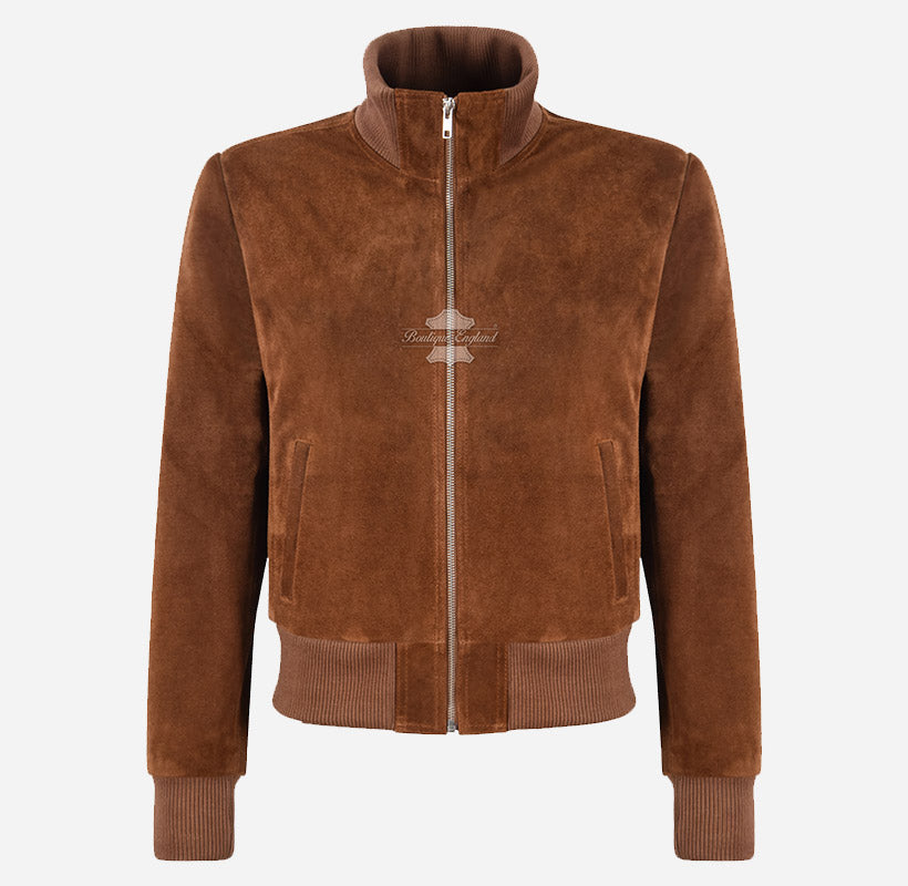 GRACEN Women’s Retro Suede Bomber Jacket