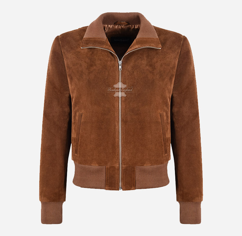 GRACEN Women’s Retro Suede Bomber Jacket