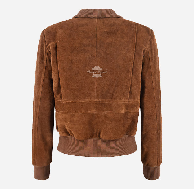 GRACEN Women’s Retro Suede Bomber Jacket