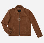 JASPER Men’s Goat Suede Leather Collared Jacket
