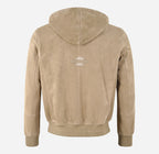 OAKLEN Men’s Premium Goat Suede Hooded Bomber Jacket