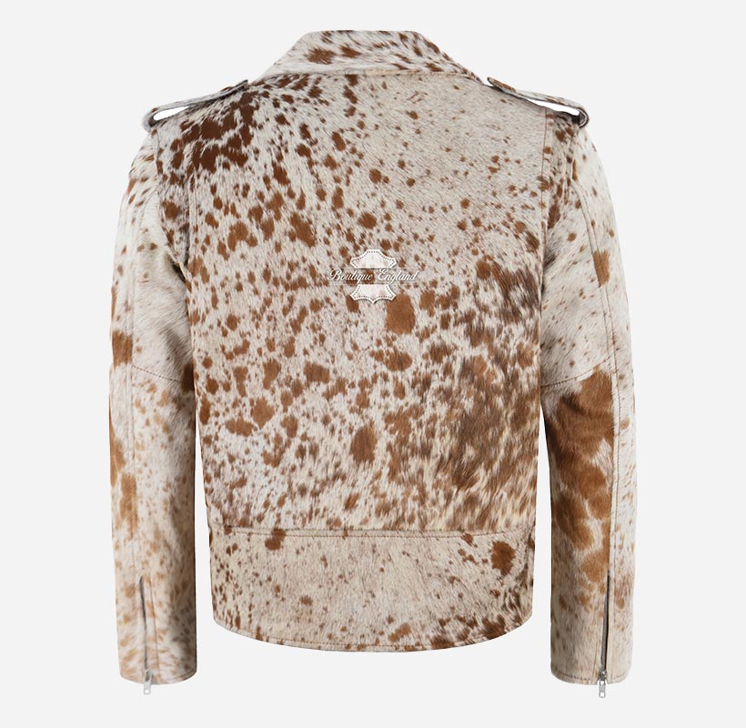 QUAZA Men's Cowhide Leather Fur Jacket Tan