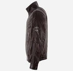 WINSDOR Men's Leather Bomber Jacket Brown Regular Fit