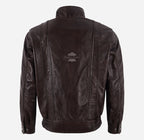 WINSDOR Men's Leather Bomber Jacket Brown Regular Fit