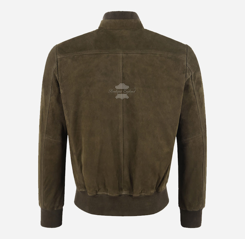 BYRD Men’s Premium Goat Suede Utility Bomber Jacket