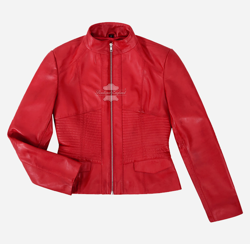 ELDRID Women’s Quilted Leather Biker Jacket
