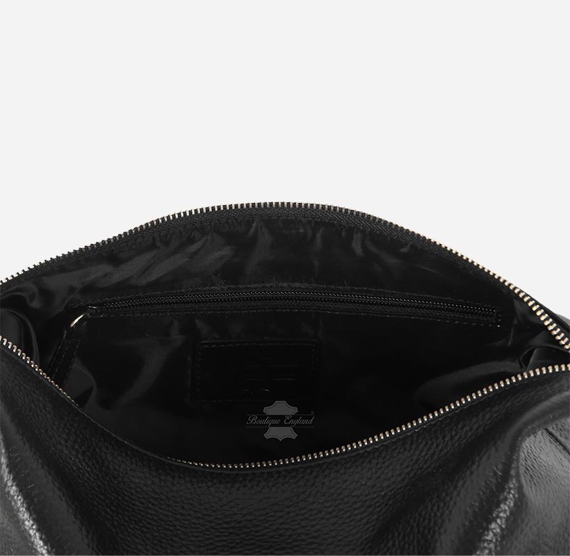 Large Leather Toiletry Bag Black