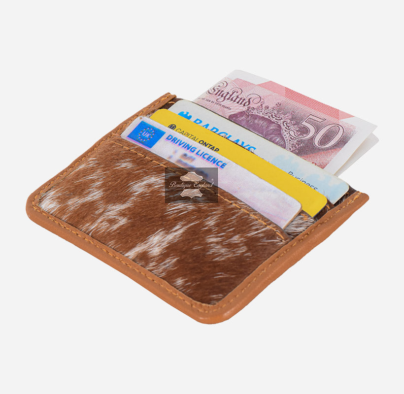 Genuine Hair-On Hide Leather Card Holder