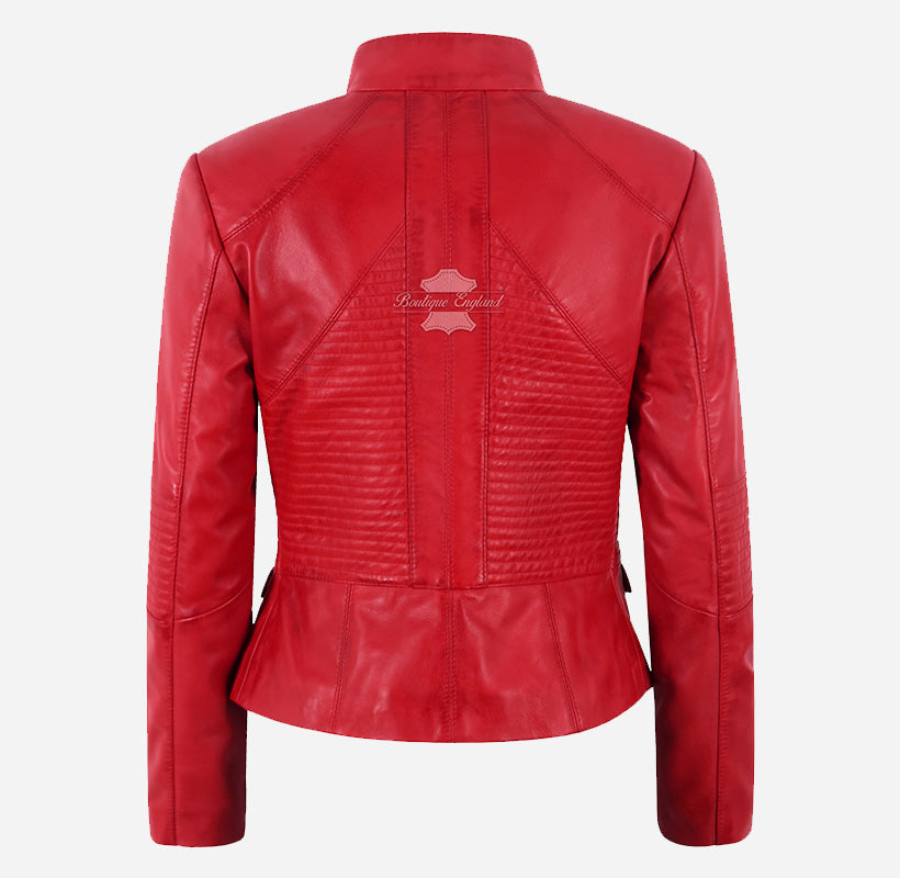 ELDRID Women’s Quilted Leather Biker Jacket
