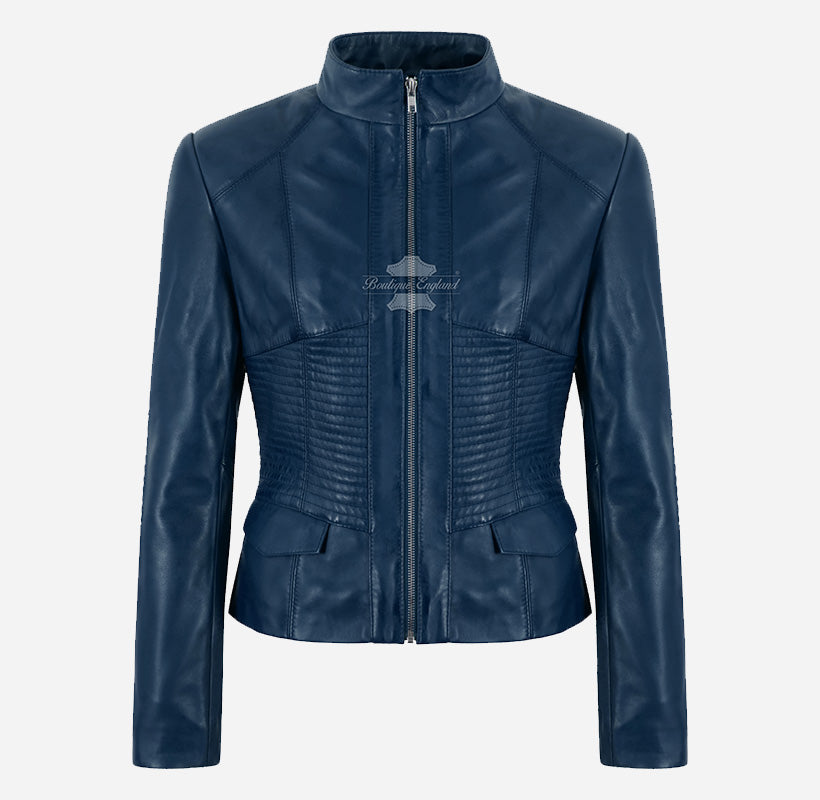 ELDRID Women’s Quilted Leather Biker Jacket