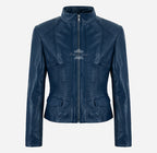 ELDRID Women’s Quilted Leather Biker Jacket