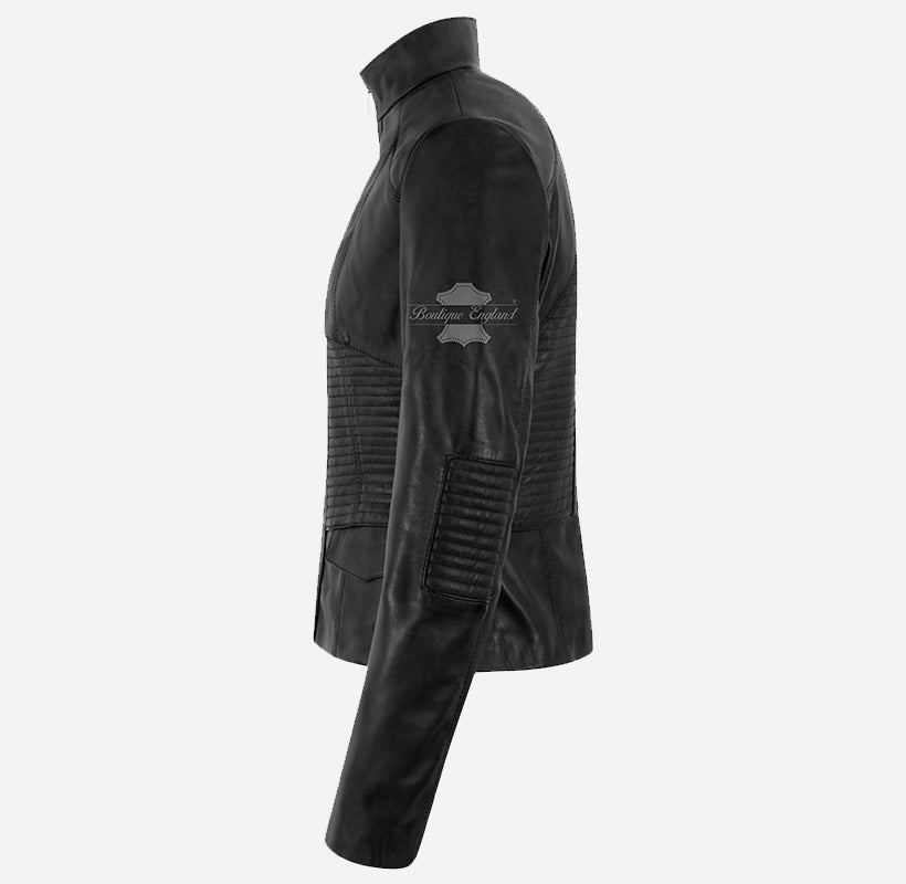ELDRID Women’s Quilted Leather Biker Jacket