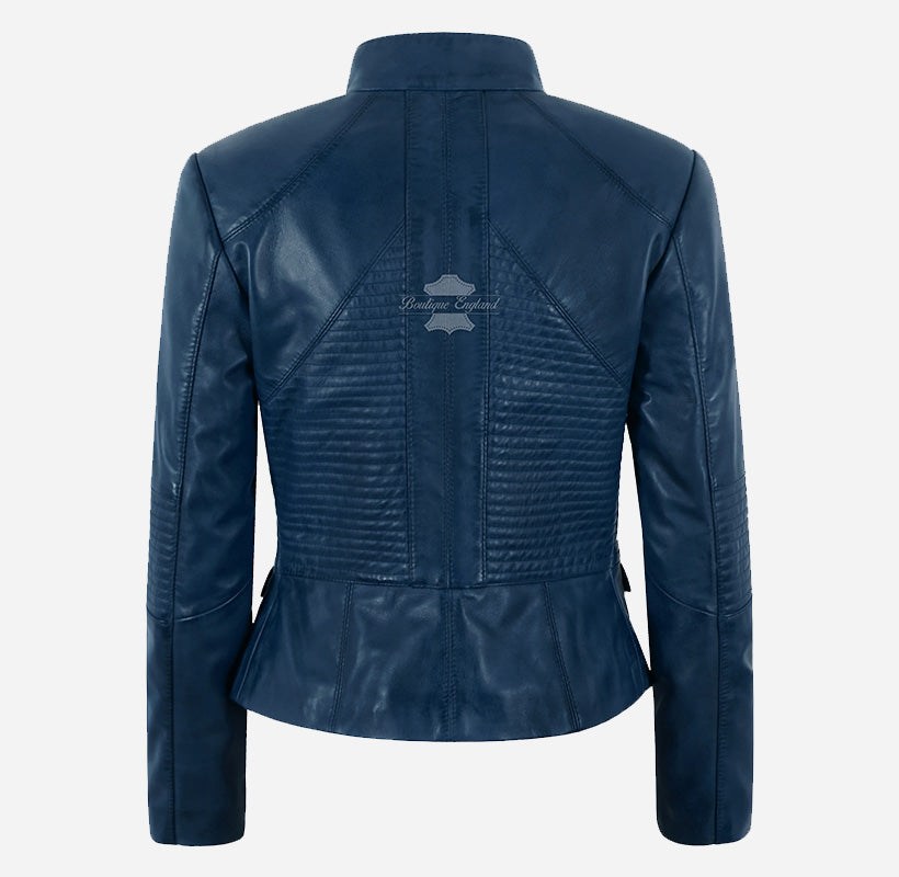 ELDRID Women’s Quilted Leather Biker Jacket