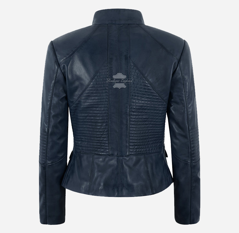 ELDRID Women’s Quilted Leather Biker Jacket