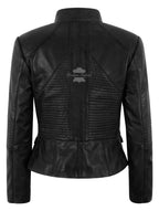 ELDRID Women’s Quilted Leather Biker Jacket
